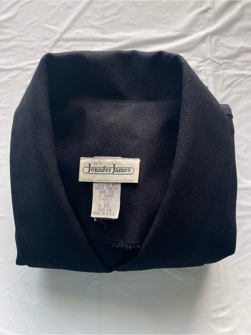 Vintage Jennifer James Black Crepe Blazer Jacket Size 12 Made in USA - Picture 6 of 6